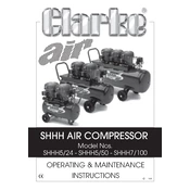 Clarke 2320805 SHHH 5 24 Air Compressor manual cover