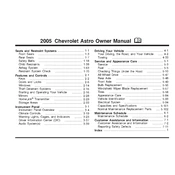 Chevrolet Astro 2005 manual cover