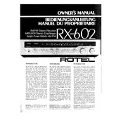 Rotel RX-602 Receiver manual cover