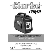 Clarke 8877110 IG1200C 1100W Inverter Generator manual cover