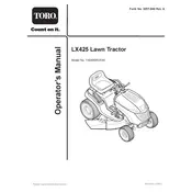 Toro LX425 13BX60RG544 Tractor manual cover