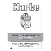 Clarke 1700638 PRO238 Digital Torque Adaptor manual cover