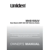 Uniden MHS155UV Radio manual cover