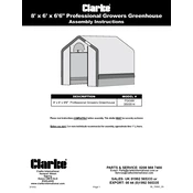 Clarke 3503514 PGG68 Professional Growers Greenhouse manual cover