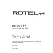 Rotel RCD-930AX CD Player manual cover