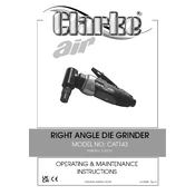 Clarke 3120157 CAT143 Right Angle Die Grinder manual cover