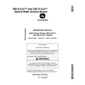 John Deere E-Cut 220 Mower manual cover