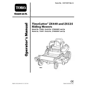 Toro TimeCutter ZX440 74406 Mower manual cover