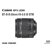 Canon EF-S18-55mm f 4-5.6 IS STM manual cover