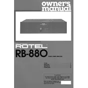 Rotel RB-880 Amplifier manual cover