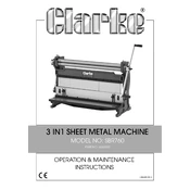 Clarke 6560030 SBR760 3 in 1 Sheet  Metal Machine manual cover