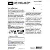 Toro Super Recycler 21387 Mower manual cover