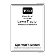 Toro Wheel Horse 15-38HXL 71240 Tractor manual cover