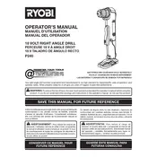 Ryobi P240 Drill manual cover