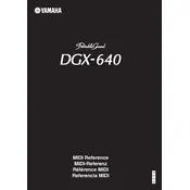 Yamaha Portable Grand DGX-640 Piano manual cover