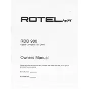 Rotel RDD-980 CD Player manual cover