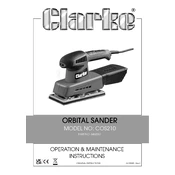 Clarke 6462057 COS210 Orbital Sander manual cover