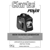 Clarke 8877105 IG950C 800W Inverter Generator manual cover