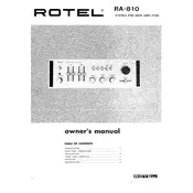 Rotel RA-810 Amplifier manual cover