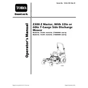 Toro Z Master Z500 74248 Mower manual cover