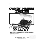 Rotel RP-4400 Turntable manual cover