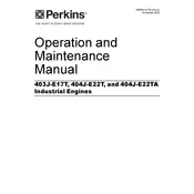 Perkins 403J-E17T Engine manual cover