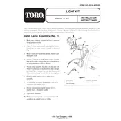 Toro Power Shift 66-7941 Light Kit manual cover