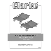 Clarke 7630205 AWD1 Automotive Wheel Dolly manual cover