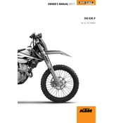 KTM EXC-F 350 2017 Motorcycle manual cover