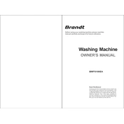 Brandt BWF6100EA Washing Machine manual cover