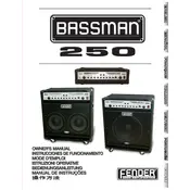 Fender Bassman 250 1x15 2345500010 120V 60Hz USA Amplifier manual cover