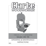 Clarke 6460130 CBS190 190mm 7.5 Inch Bandsaw manual cover