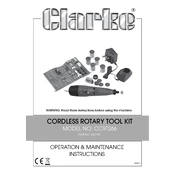 Clarke 6461901 CCRT266 Cordless Rotary Tool Kit manual cover