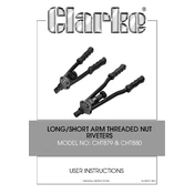 Clarke 1801879 CHT879 Long Short Arm Threaded Nut Riveter manual cover