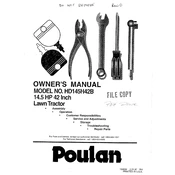 Poulan Pro HD145H42B Tractor manual cover