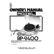 Rotel RP-9400 Turntable manual cover