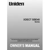 Uniden XDECT SSE45 Series Telephone manual cover