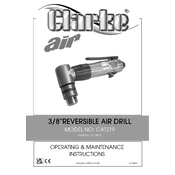 Clarke 3110473 CAT219 Reversible Air Drill manual cover