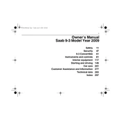 Saab 9-3  2009 Car manual cover