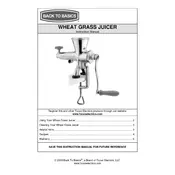 Back To Basics L5771 SJ27 Juicer manual cover