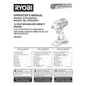 Ryobi PBLID01 Drill manual cover