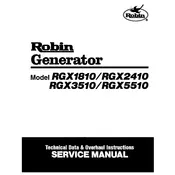 Subaru Robin RGX1810 Generator manual cover