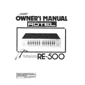 Rotel RE-500 Equalizer manual cover