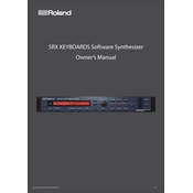 Roland SRX KEYBOARDS manual cover