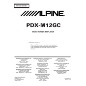 Alpine PDX-M12GC manual cover