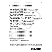 Casio fx-7400GII Ver.2.04 Software Calculator manual cover