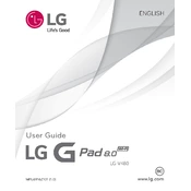 LG G Pad LG-V480 V480 Black Tablet manual cover