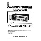 Rotel RD-2200M Cassette Deck manual cover