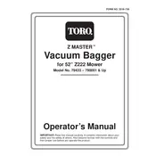 Toro Z Master 52-inch 79433 Bagger manual cover