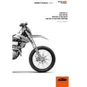 KTM EXC-F 350 2022 Motorcycle manual cover